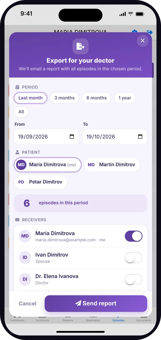 A PDF report for your doctor